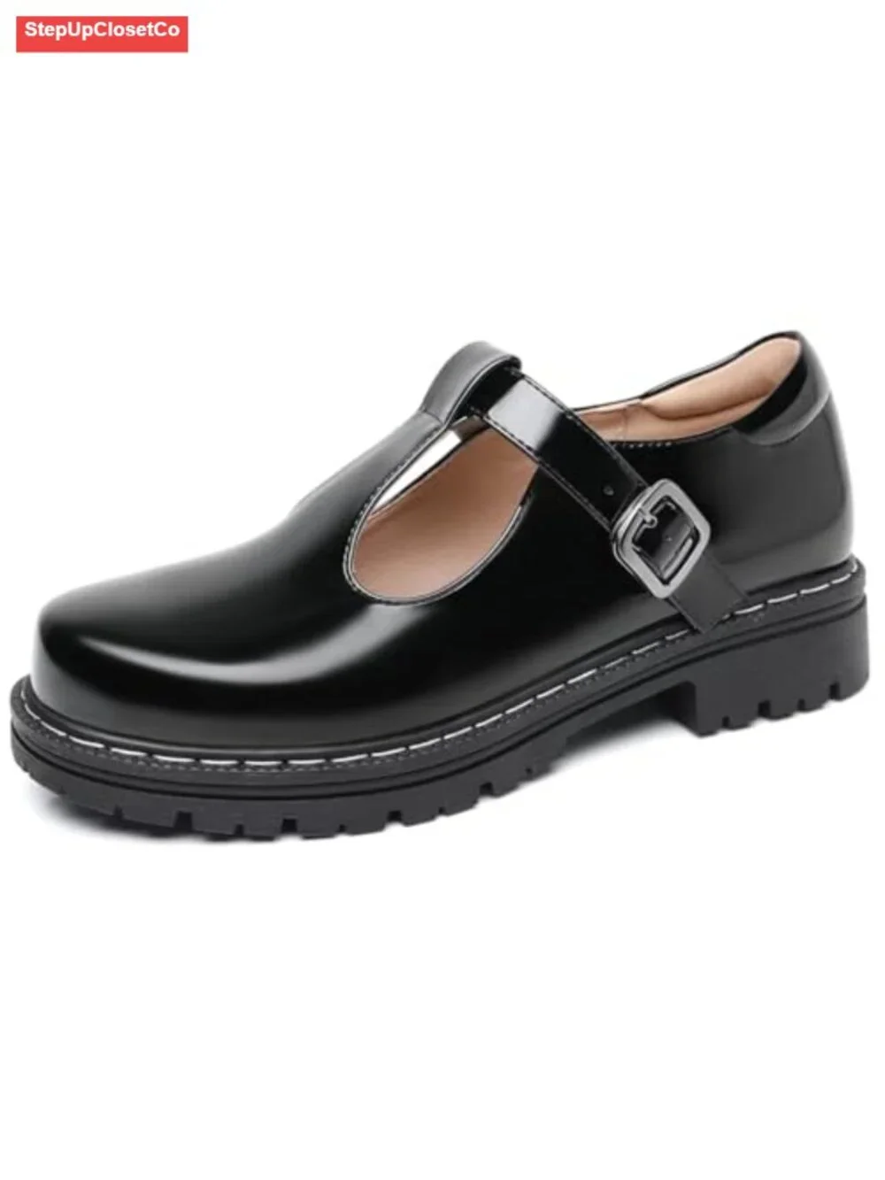 Mary Jane T-Strap Oxford Shoes for Women Round Toe Flat Comfort Shoes
